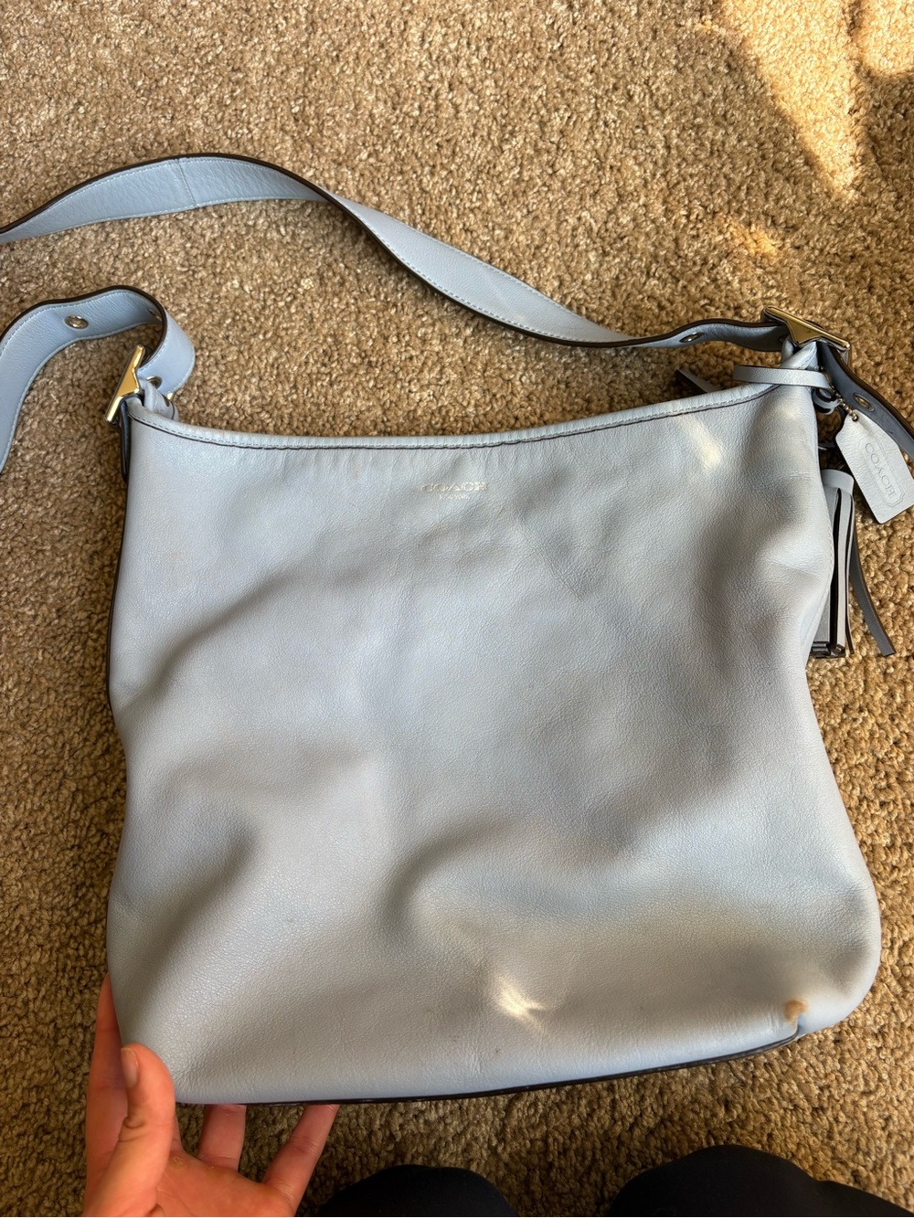 Coach Light Blue Leather Crossbody